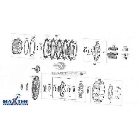 Eclaté partie embrayage moteur MAXTER MXO/MXS