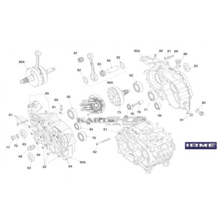 Eclaté vilbrequin et carters moteur IAME SCREAMER