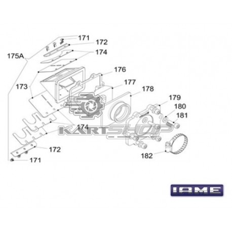 Eclaté boite à clapets moteur IAME SCREAMER