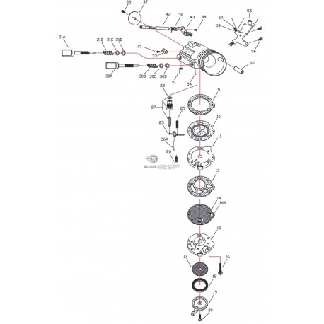 Eclaté carburateur TILLOTSON HW19A