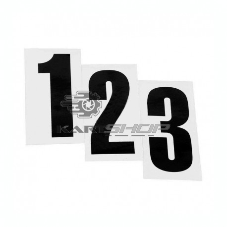 Numéro adhésif noir fond transparent