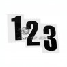 Numéro adhésif noir fond transparent