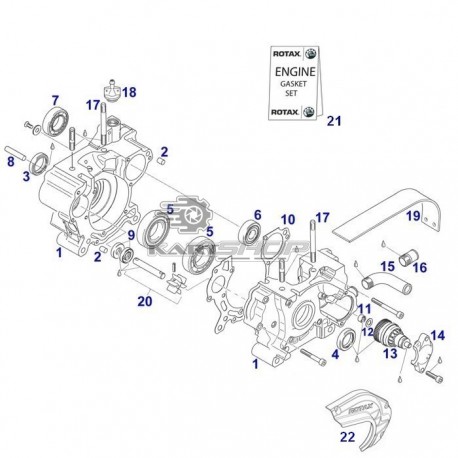 Eclaté bas moteur et carters ROTAX