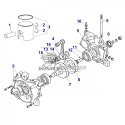 Eclaté piston, carters et vilbrequin IAME X30